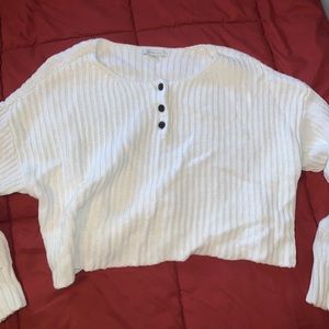 cropped white sweater